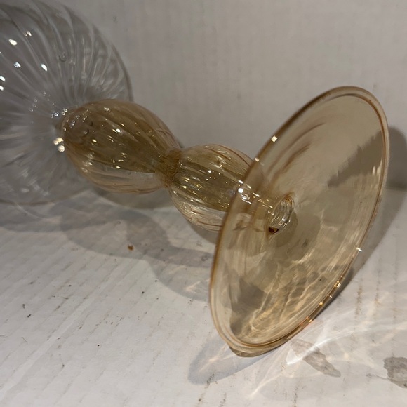 Vintage Hand Blown Candle Holder - Picture 3 of 4